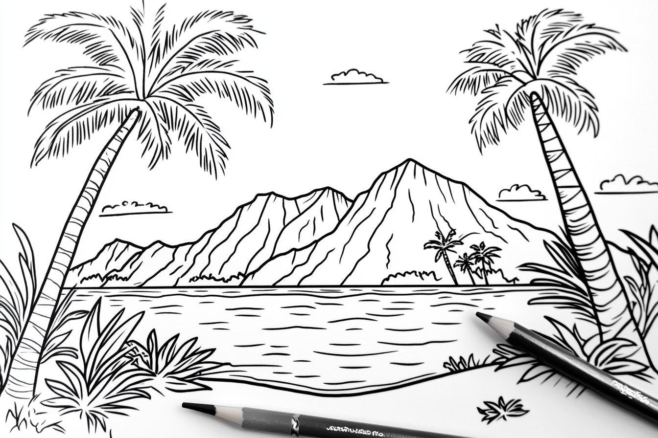 Hawaii Kolorowanki : Zanurz się w Hawajskiej Przygodzie