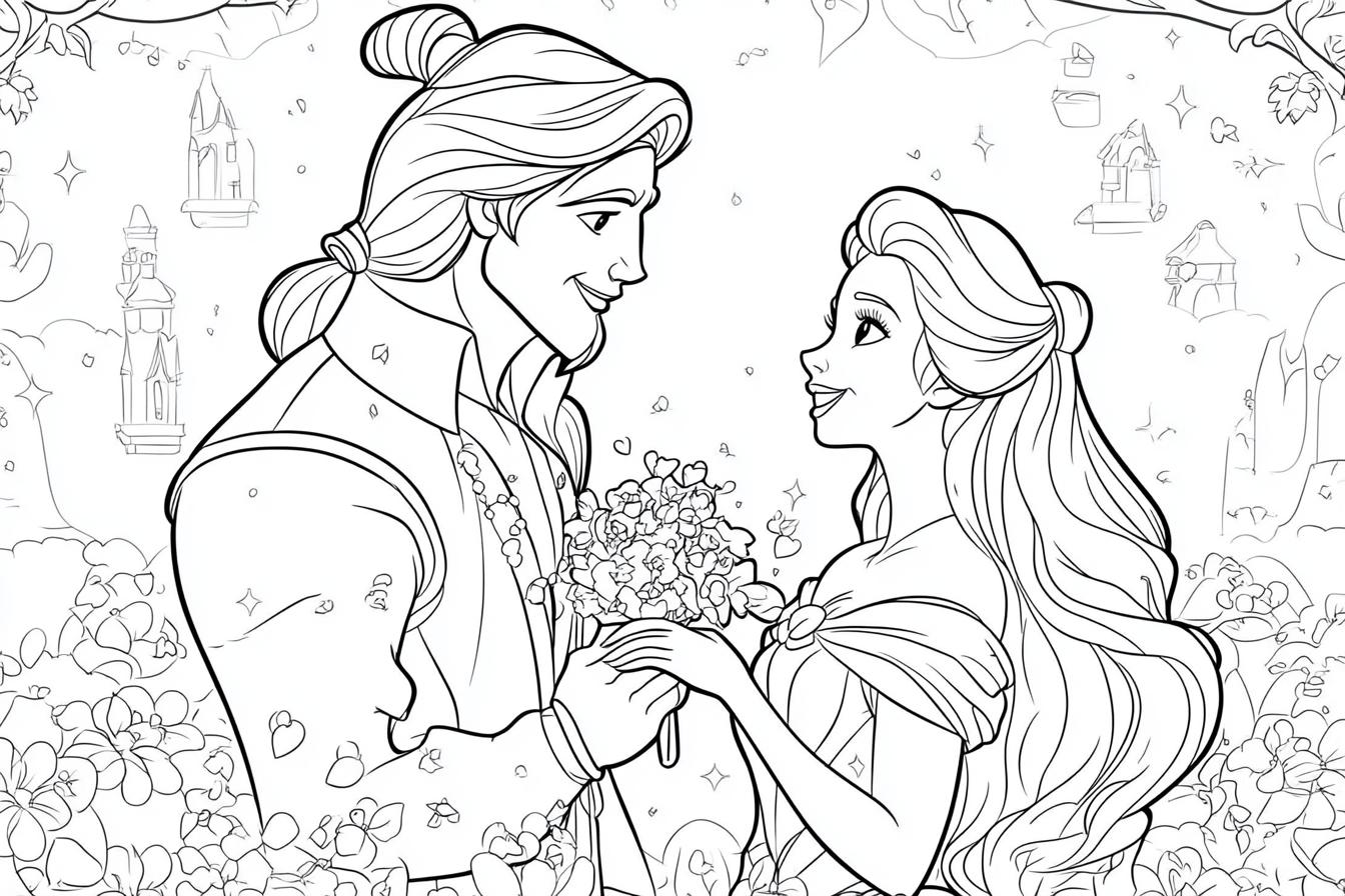 Kolorowanki Beauty And The Beast : Kolorowa Przygoda z Pięknem i Bestią