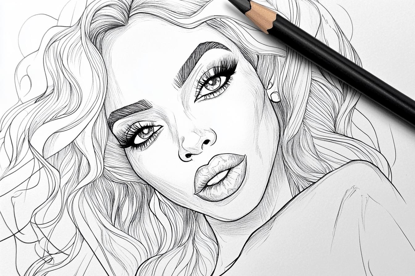 Kolorowanki Beyonce : Kolorowe Portrety Królowej Popu