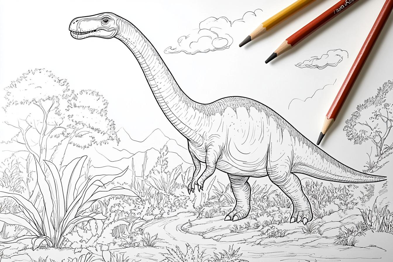 Kolorowanki Brachiozaur : Wspaniała przygoda z kolorowaniem dinozaurów