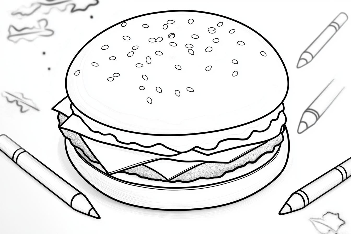 Kolorowanki Burger : Kolorowa przygoda dla małych smakoszy