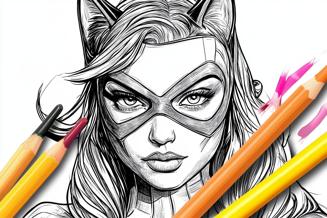 Kolorowanki Catwoman : Kreatywne zabawy dla dzieci