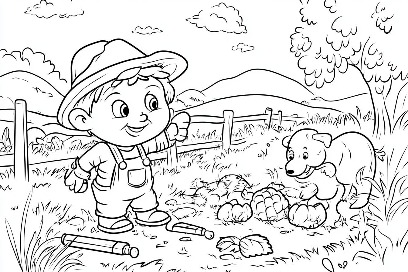 Kolorowanki Farmer : Kreatywna zabawa na farmie