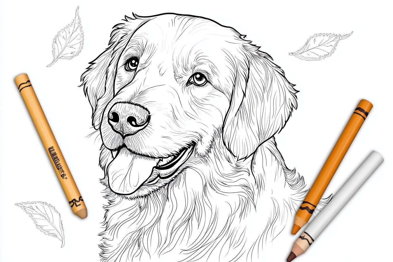 Kolorowanki Golden Retriever : Kolorowanie Szczęścia i Radości