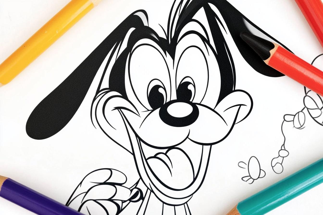 Kolorowanki Goofy : Zabawa, Kreatywność i Rozwoju Umiejętności