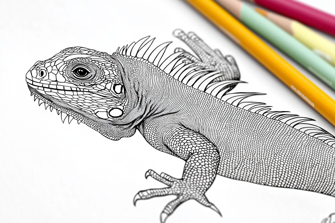 Kolorowanki Iguana : Kolorowanie Iguany – Zabawa i Nauka dla Dzieci
