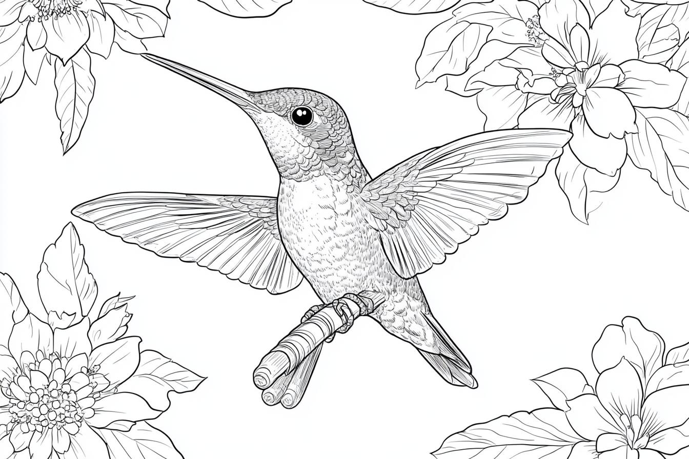 Kolorowanki koliber : Koloruj i odkrywaj świat kolibrów