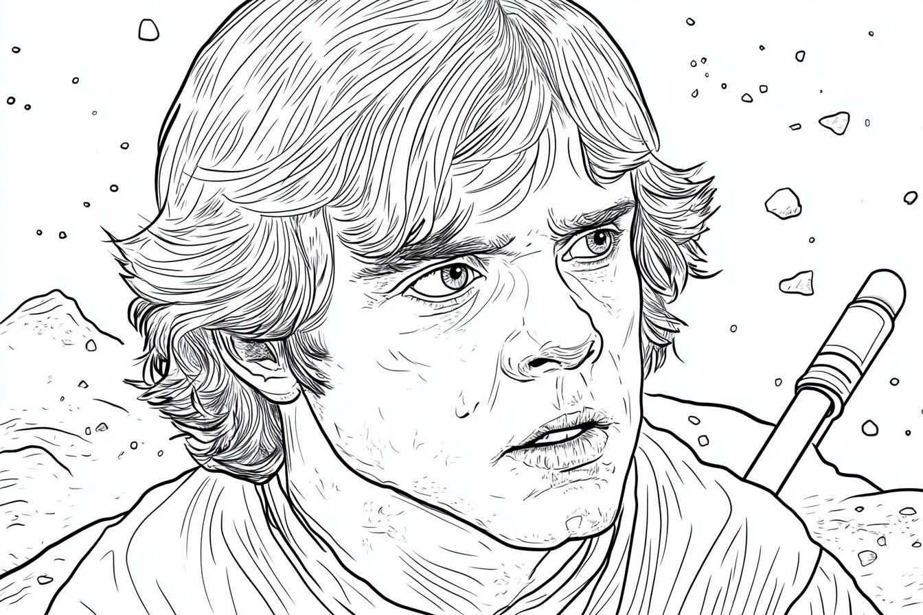 Kolorowanki Luke Skywalker : Zabawa i kreatywność z Gwiezdnymi Wojnami dla dzieci