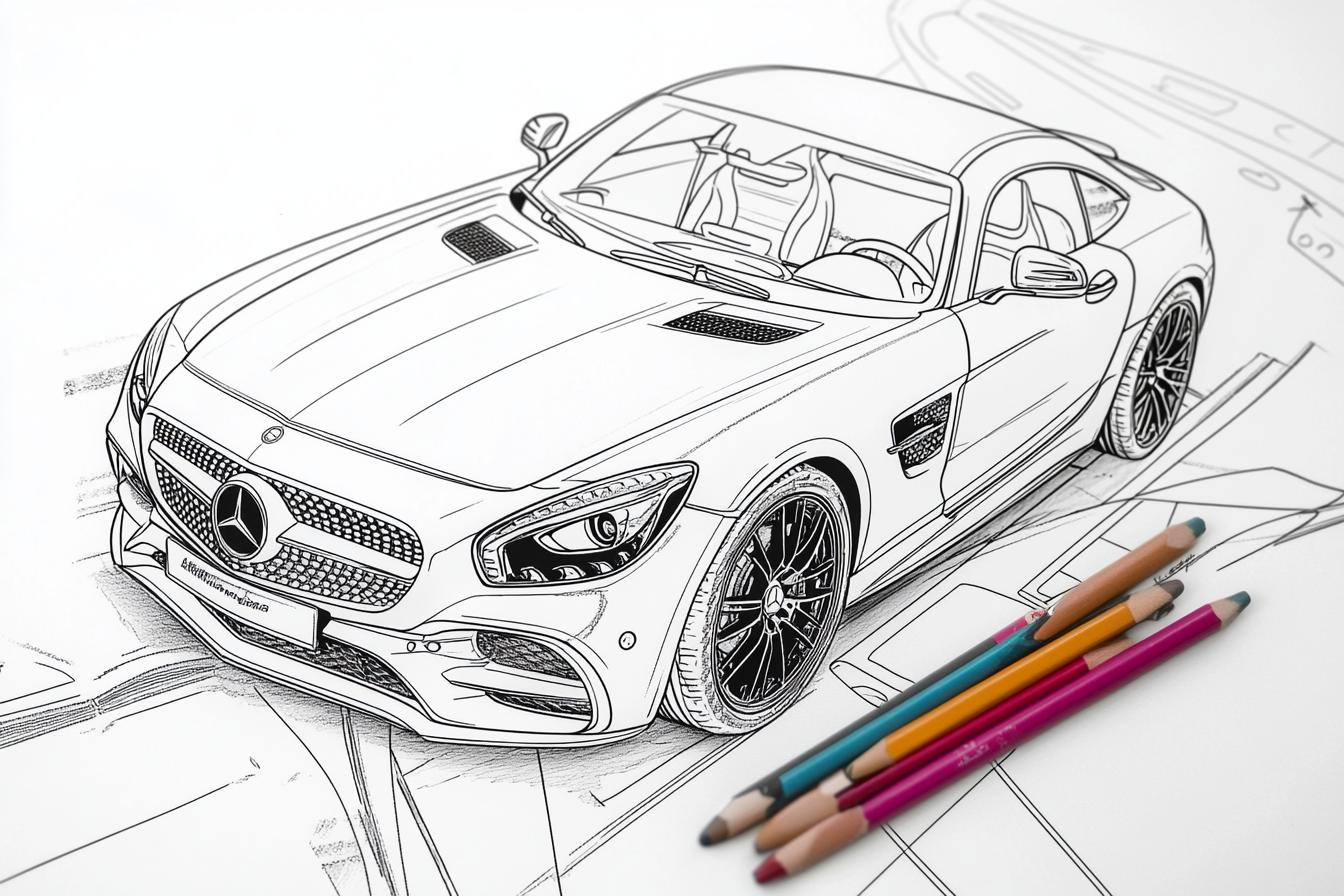 Kolorowanki Mercedes Benz : Kreatywna zabawa i nauka kolorowania