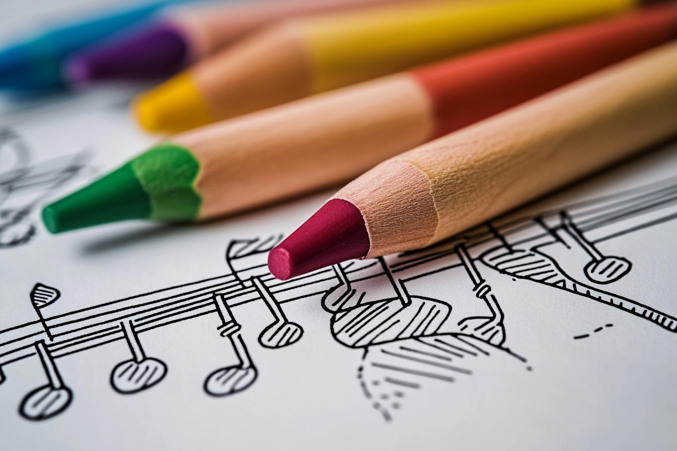 Kolorowanki Muzyka : Kolorowa Podróż w Świat Muzyki