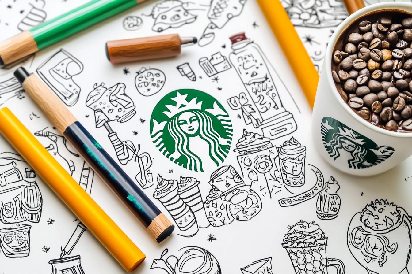 Kolorowanki Starbucks : Kolorowanie Logo i Kubków: Relaks i Kreatywność dla Wszystkich
