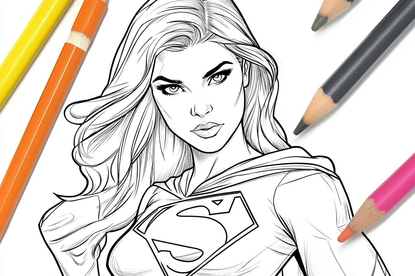 Darmowe PDF Kolorowanki Supergirl