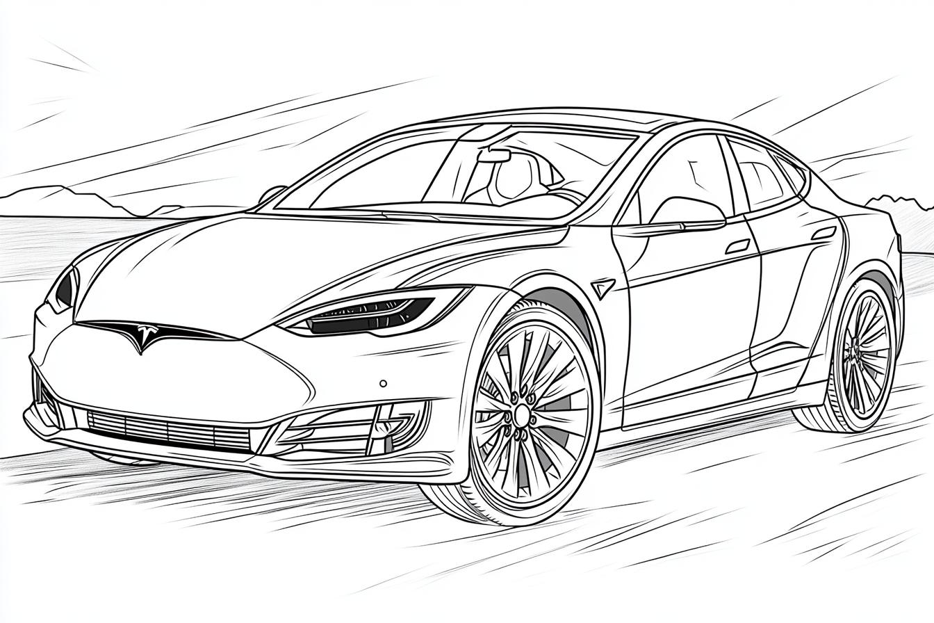 Kolorowanki Tesla : Kolorowe Podróże z Innowacjami