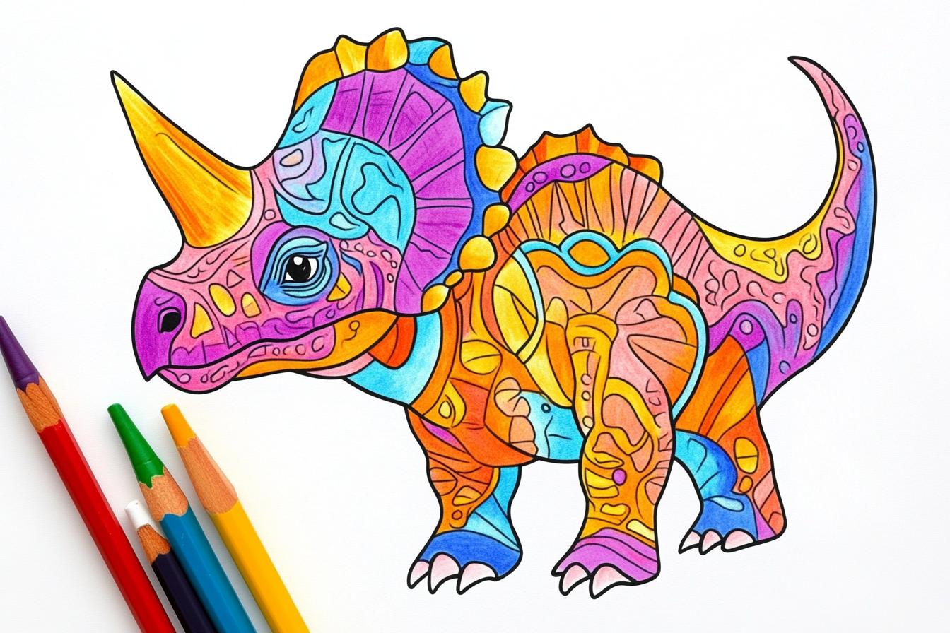 Kolorowanki Triceratops : Kreatywna Zabawa i Nauka o Dinozaurach