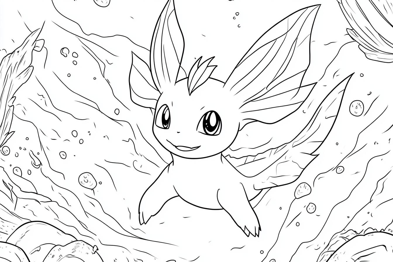 Kolorowanki Vaporeon : Kolorowanie Pokémona i rozwijanie kreatywności