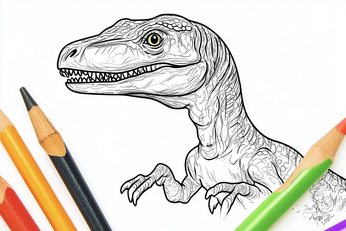 Kolorowanki Velociraptor : Zabawa, edukacja i kreatywność
