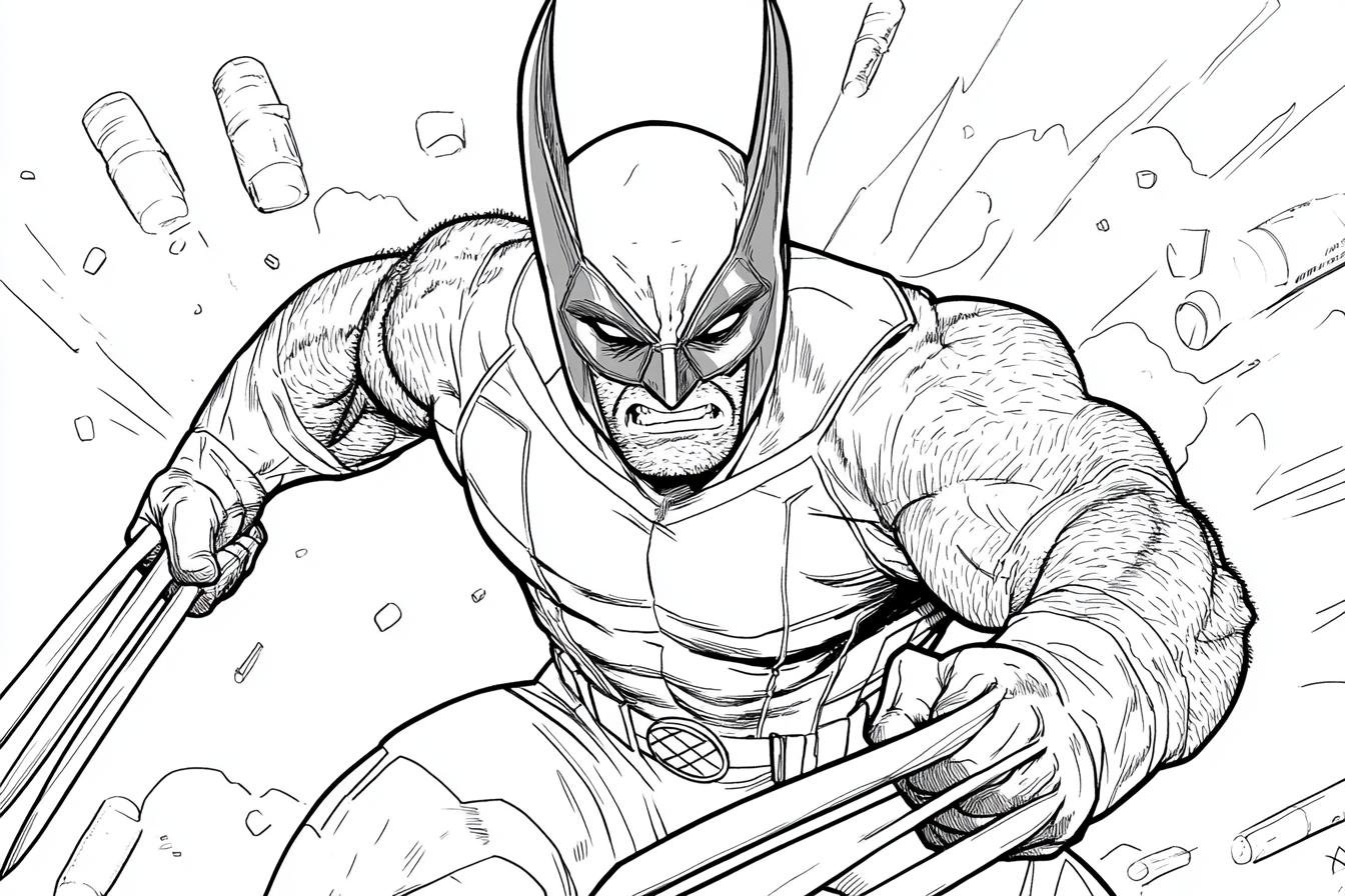 Kolorowanki Wolverine : Wolverine dla małych artystów
