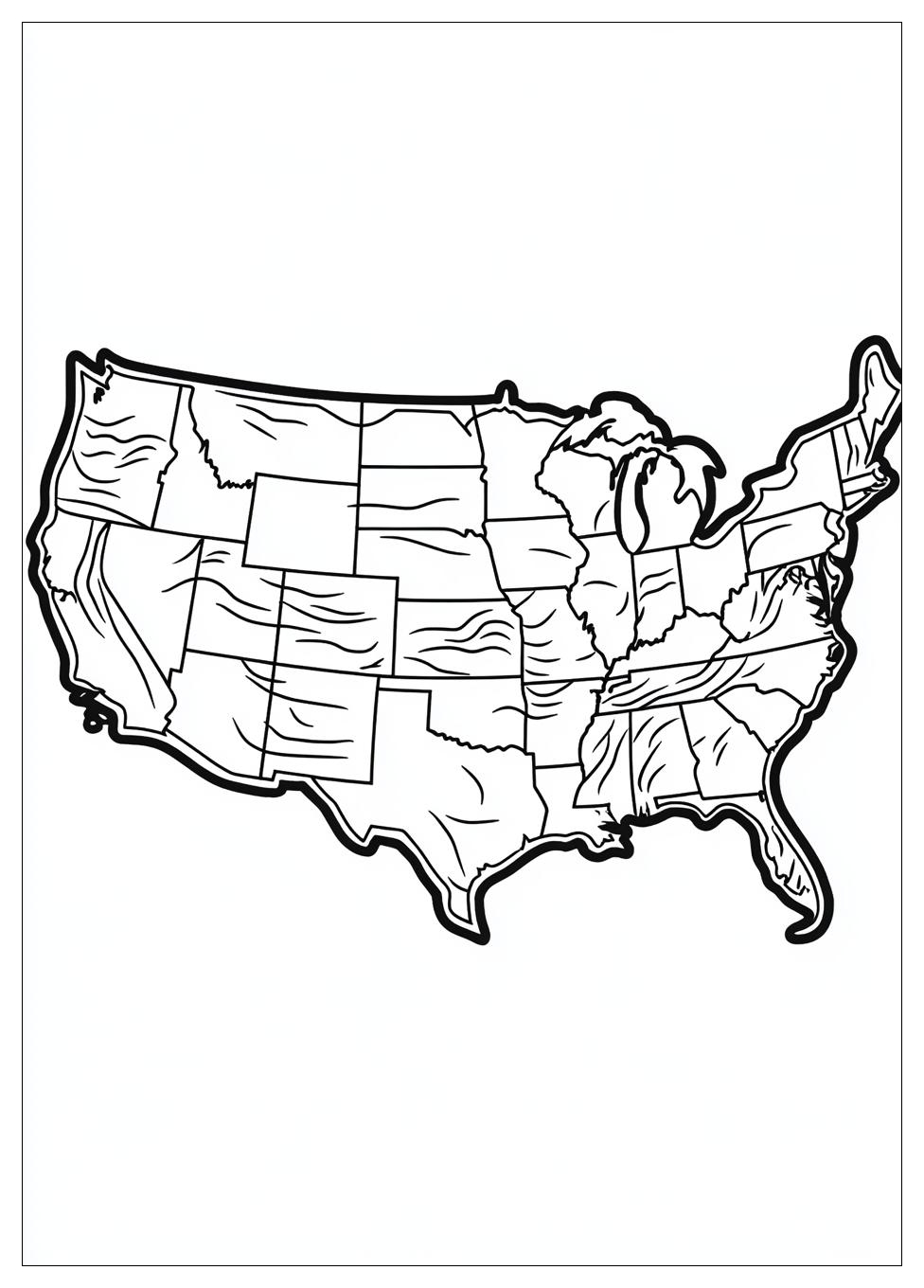 Kolorowanki Do Druku Mapa Usa 1