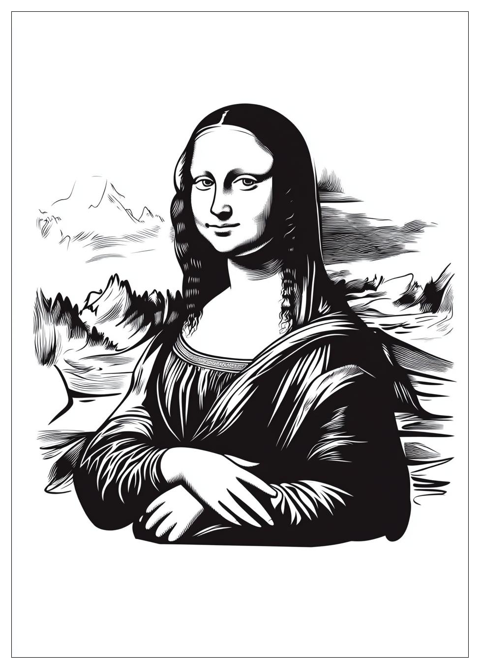Kolorowanki Do Druku Mona Lisa 5