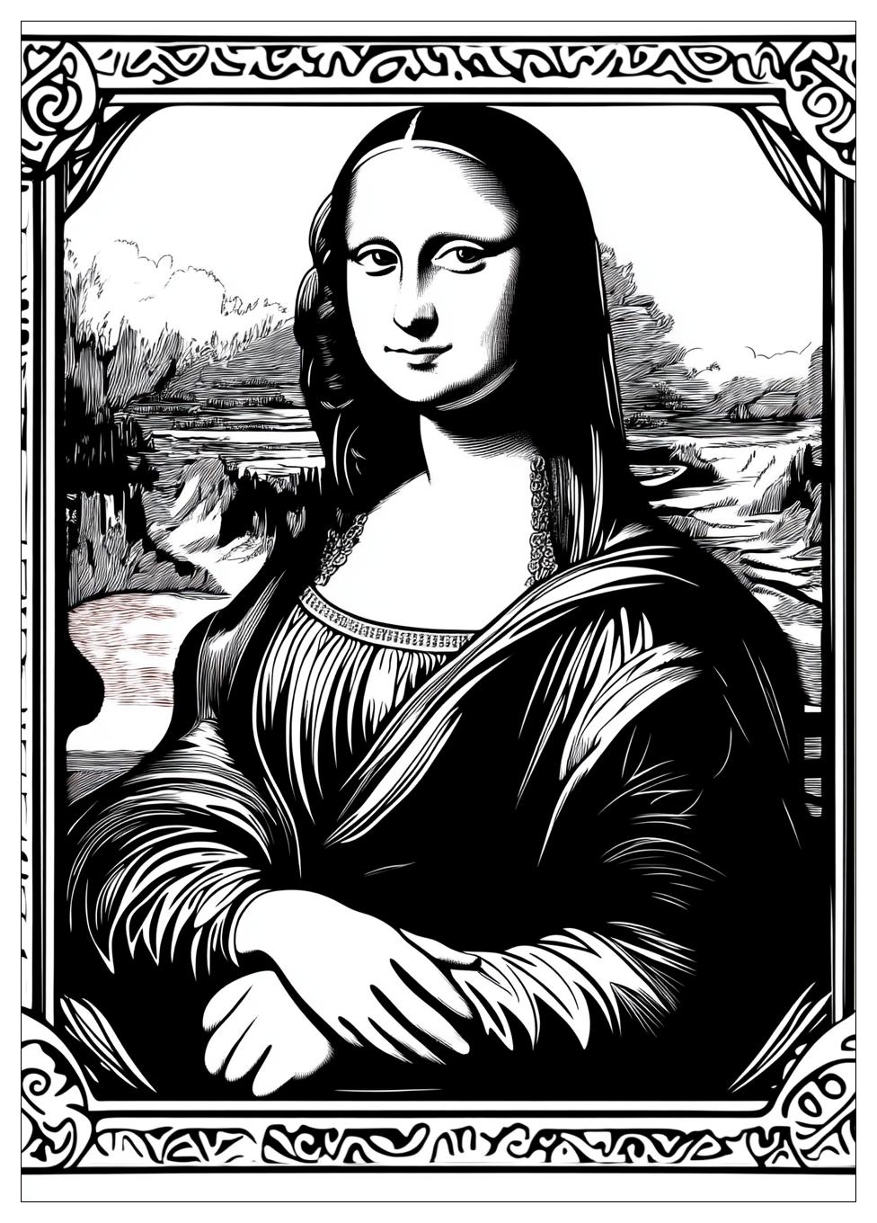 Kolorowanki Do Druku Mona Lisa 6