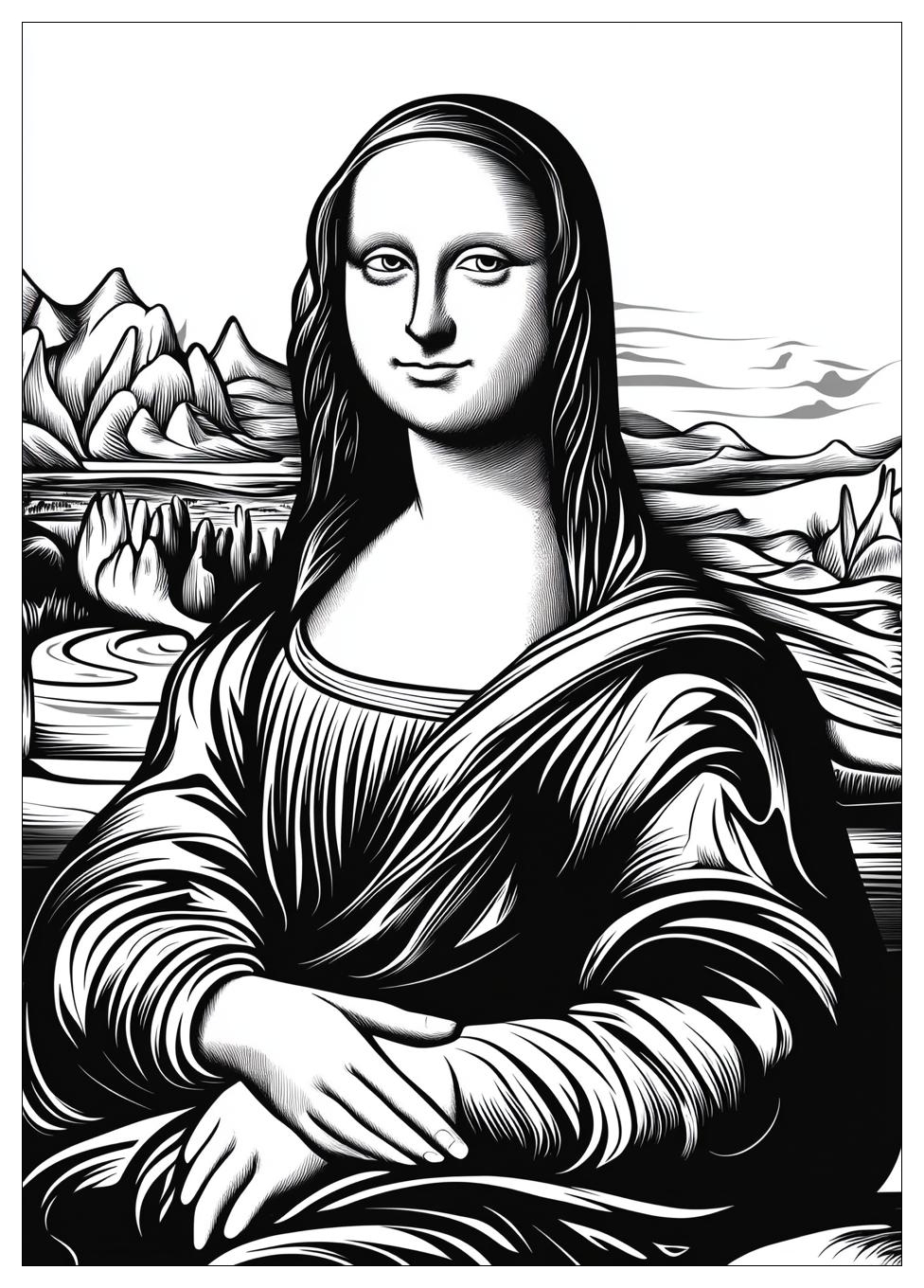 Kolorowanki Do Druku Mona Lisa 7