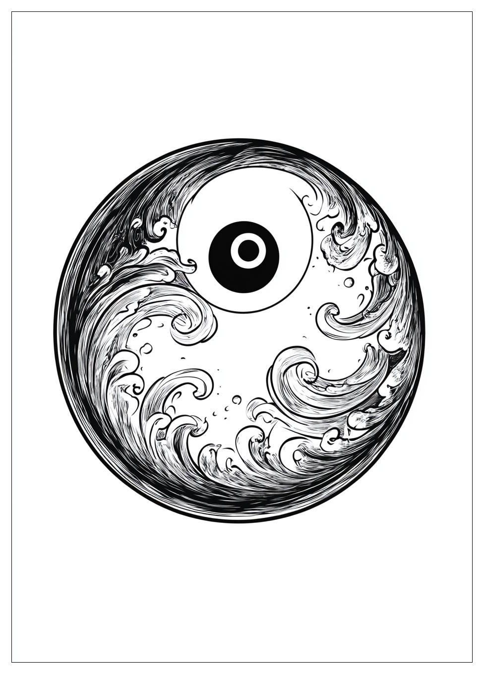 Kolorowanki Do Druku Yin Yang 2